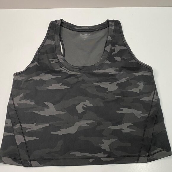 NEW Athleta Shanti Black & Gray Camo Crop Tank 3.0 Women's Plus Size 1X - Picture 3 of 6